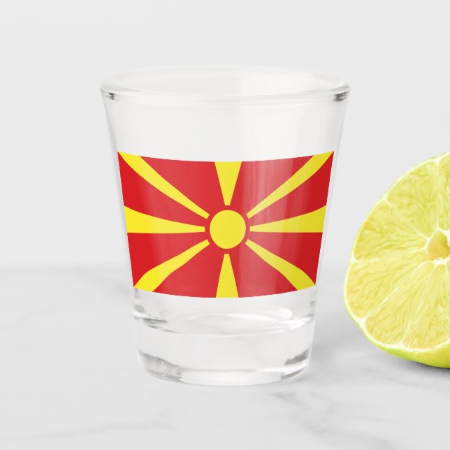 Vaso De Chupito Bandera del Norte de Macedonia (Anverso)