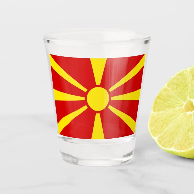 Vaso De Chupito Bandera del Norte de Macedonia (Anverso)