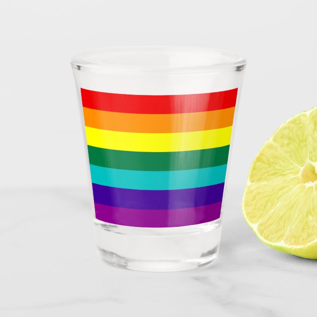 Vaso De Chupito Bandera del Orgullo Arcoiris de 7 bandas (Anverso)