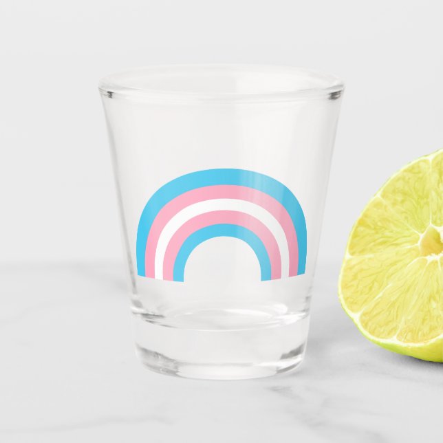 Vaso De Chupito Bandera del Orgullo Arcoiris transgénero (Anverso)