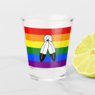 Vaso De Chupito bandera del orgullo de dos espíritus de SlipperyJo