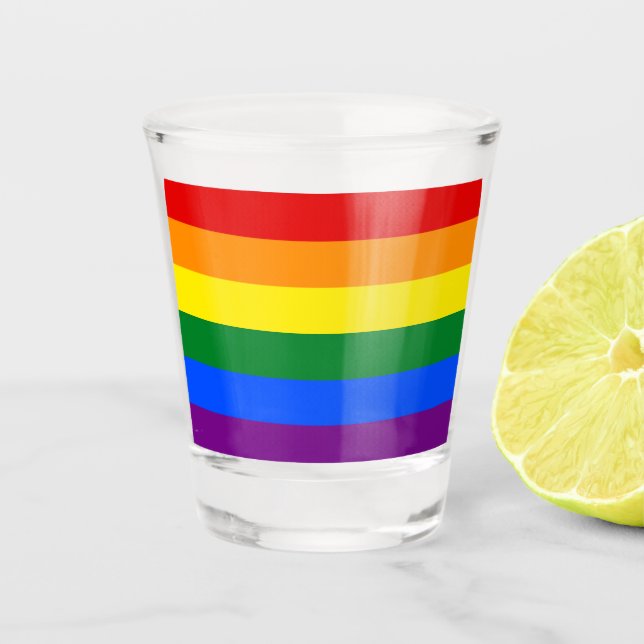 Vaso De Chupito Bandera del Orgullo Gay Arcoiris LGBT (Anverso)