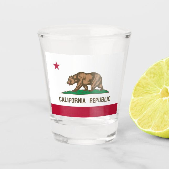 Vaso De Chupito Bandera del oso de la República de California: Est (Anverso)