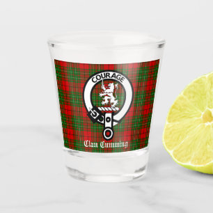 Vaso De Chupito Bandera Escudo Clan Cumming y Tartán