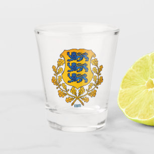 Vaso De Chupito Bandera / escudo de armas de Estonia