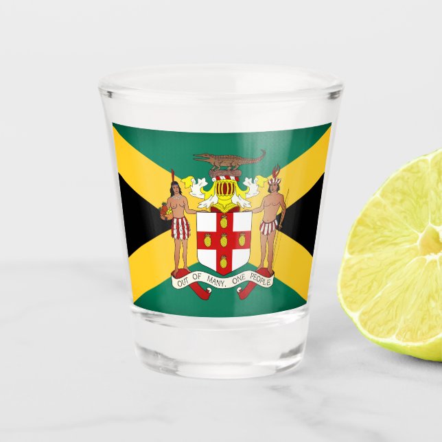 Vaso De Chupito Bandera/Escudo de armas de Jamaica (Anverso)