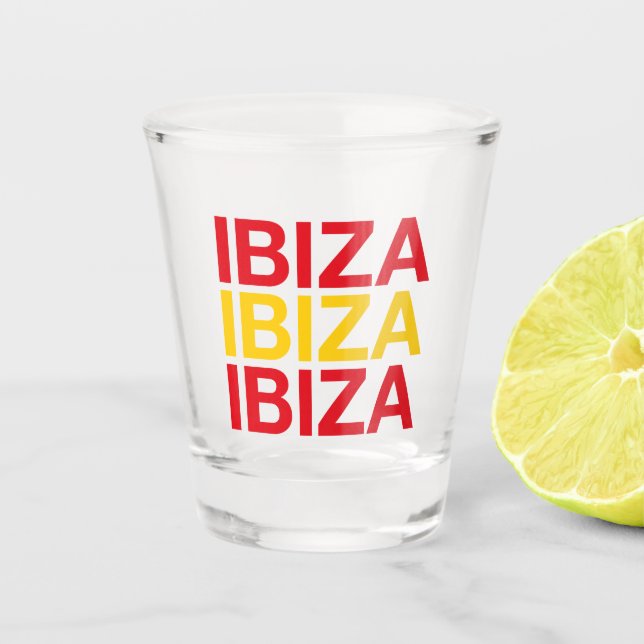Vaso De Chupito Bandera española de IBIZA (Anverso)