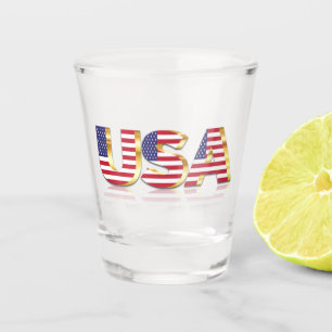 Vaso De Chupito Bandera estadounidense de vidrio disparo Estados U