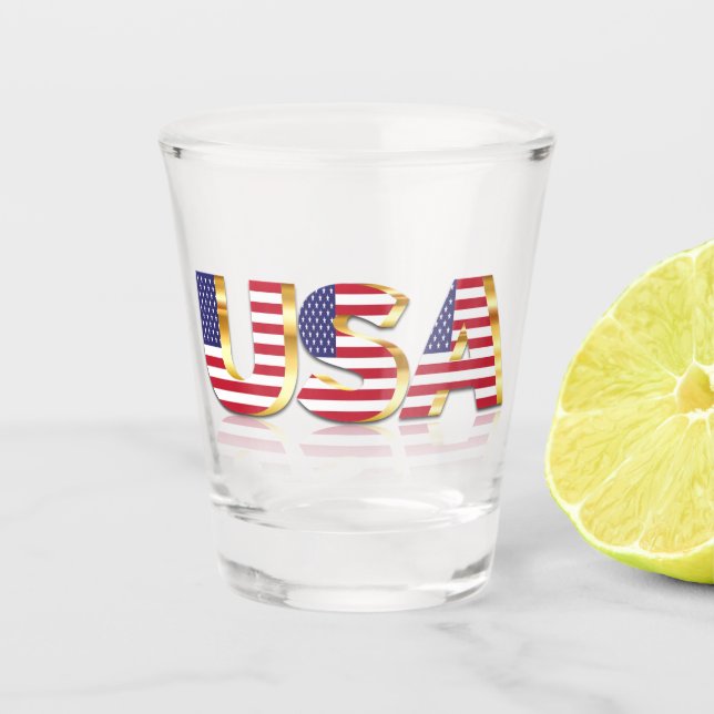 Vaso De Chupito Bandera estadounidense Shot Glas (Anverso)