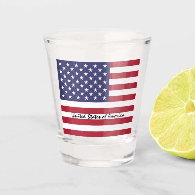 Vaso De Chupito Bandera estadounidense y Estados Unidos - fiesta/d (Anverso)