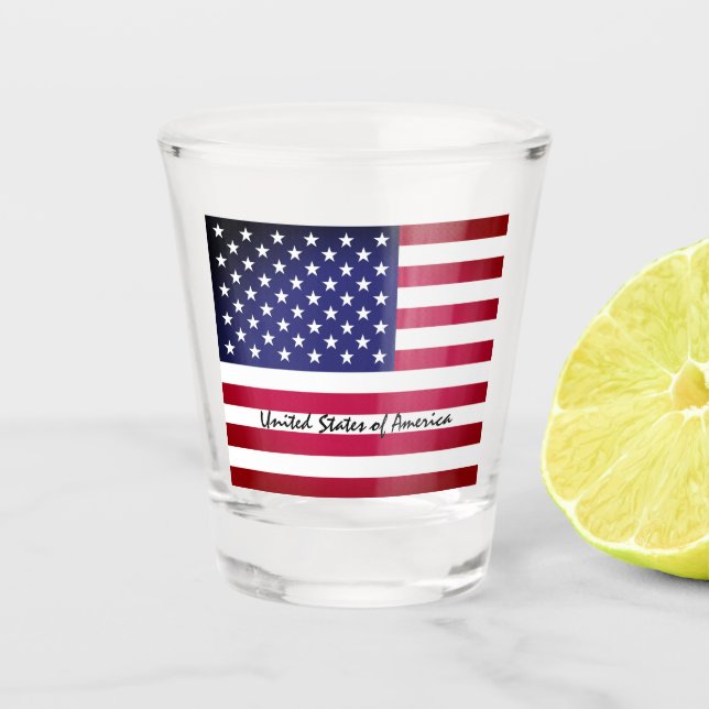 Vaso De Chupito Bandera estadounidense y Estados Unidos - fiesta/d (Anverso)