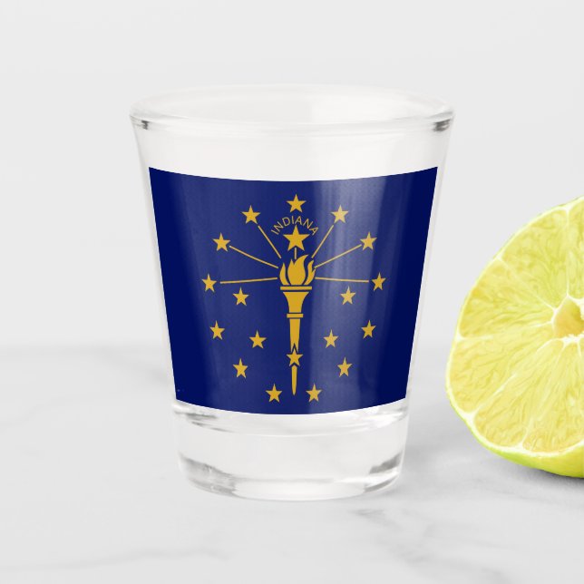 Vaso De Chupito Bandera estatal de Indiana (Anverso)