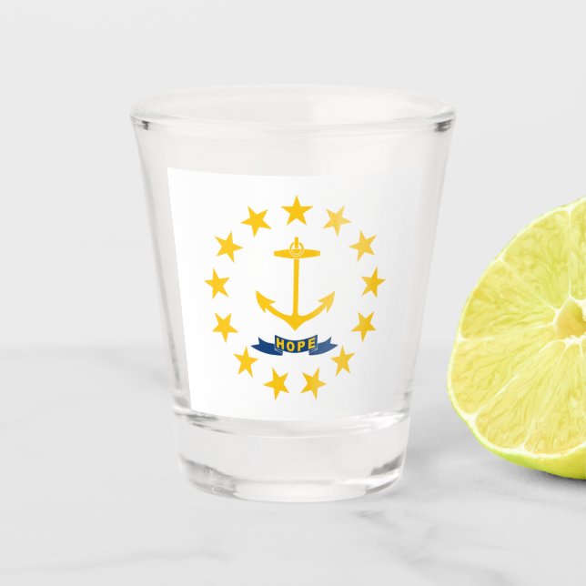 Vaso De Chupito Bandera estatal de la isla de Rhode (Anverso)