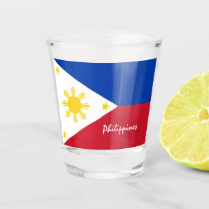 Vaso De Chupito Bandera filipina y patriota de Filipinas