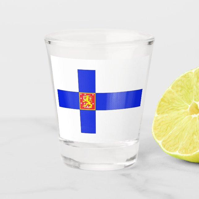 Vaso De Chupito Bandera finlandesa (Anverso)