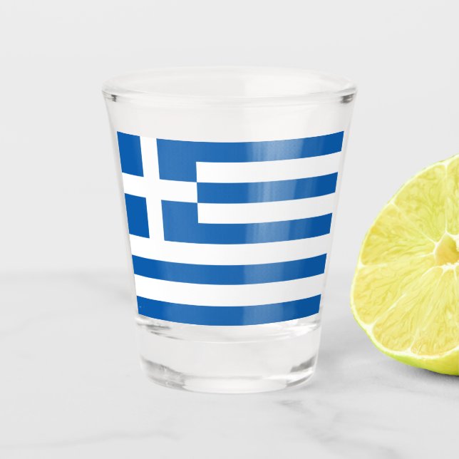 Vaso De Chupito Bandera griega (Grecia) (Anverso)