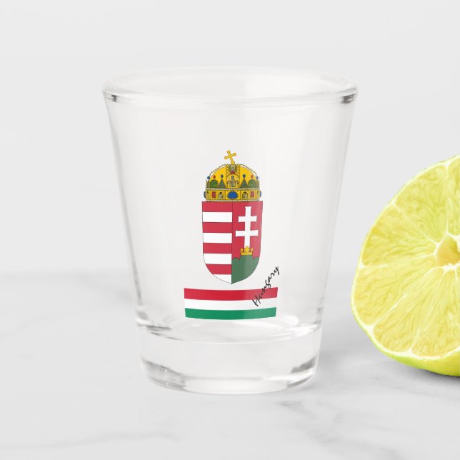 Vaso De Chupito Bandera húngara y patriota de Hungría / deportes  (Anverso)