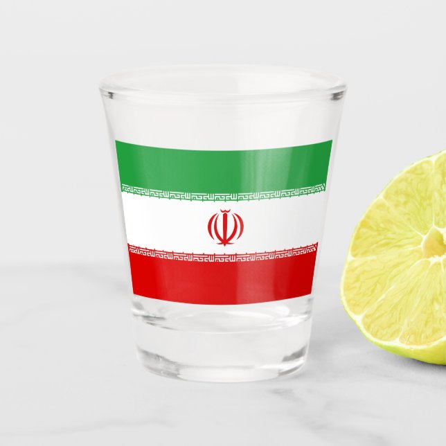 Vaso De Chupito Bandera iraní (Irán) (persa) (Anverso)