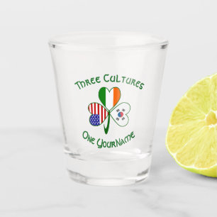 Vaso De Chupito Bandera irlandesa americana surcoreana trébol pers