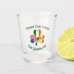 Vaso De Chupito Bandera Irlandesa Española Americana Trébol Person