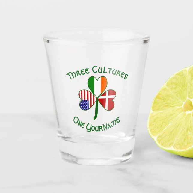 Vaso De Chupito Bandera irlandesa irlandesa Shamrock (Anverso)