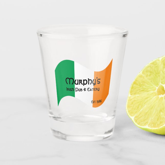 Vaso De Chupito Bandera irlandesa personalizada de pub y comedor (Anverso)