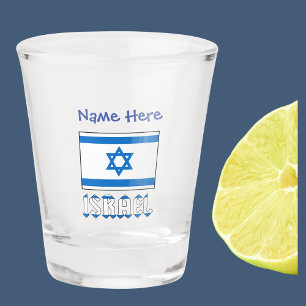 Vaso De Chupito Bandera israelí israelí azul Personalización 