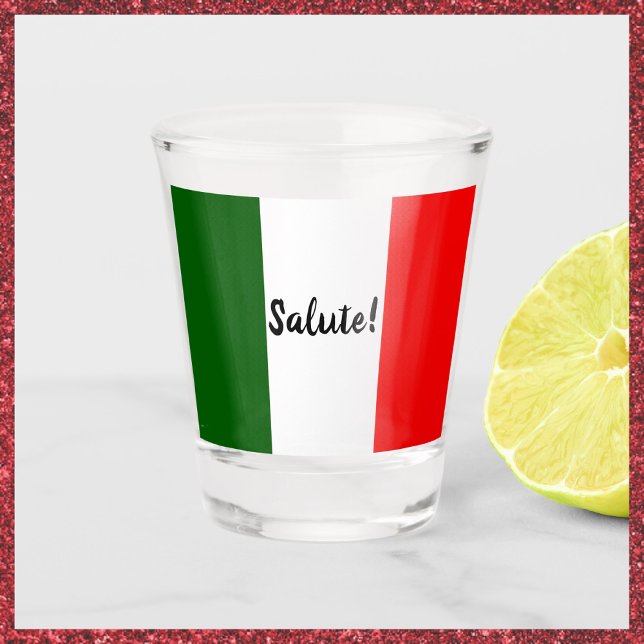 Vaso De Chupito Bandera italiana con saludo Verde Rojo (Subido por el creador)