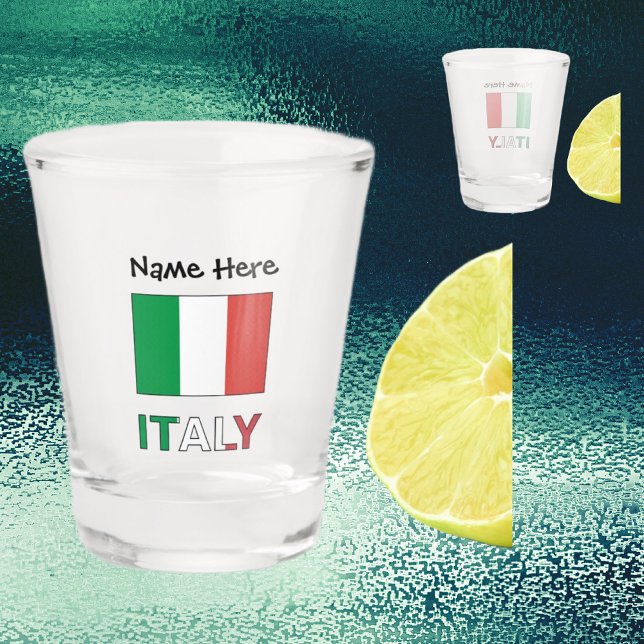 Vaso De Chupito Bandera italiana con su nombre (Subido por el creador)