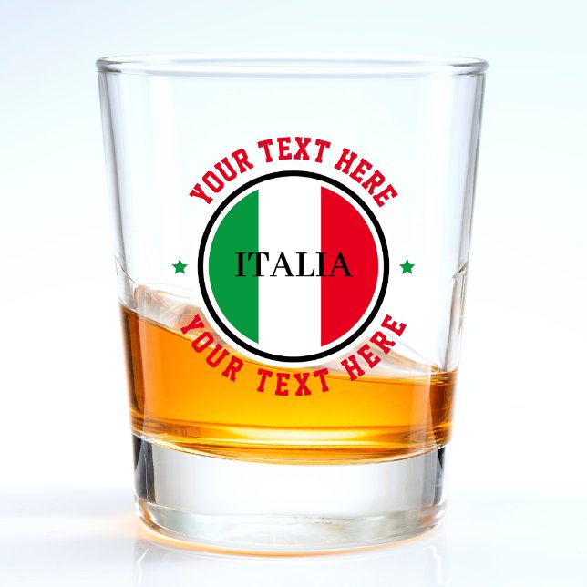 Vaso De Chupito Bandera italiana Red White Green Text Italia (italy italian flag italia shot glass)