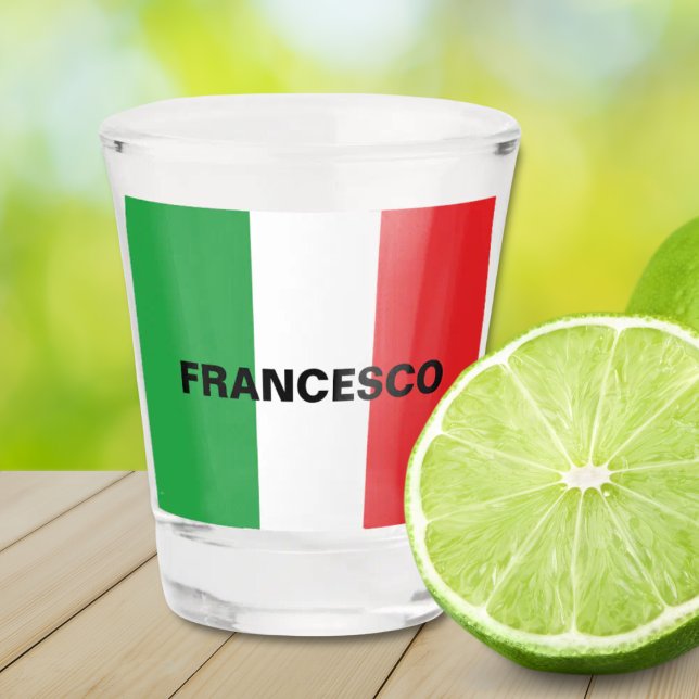 Vaso De Chupito Bandera italiana sencilla y negrita personalizada (Flag of Italy Personalized 
Shot Glass)
