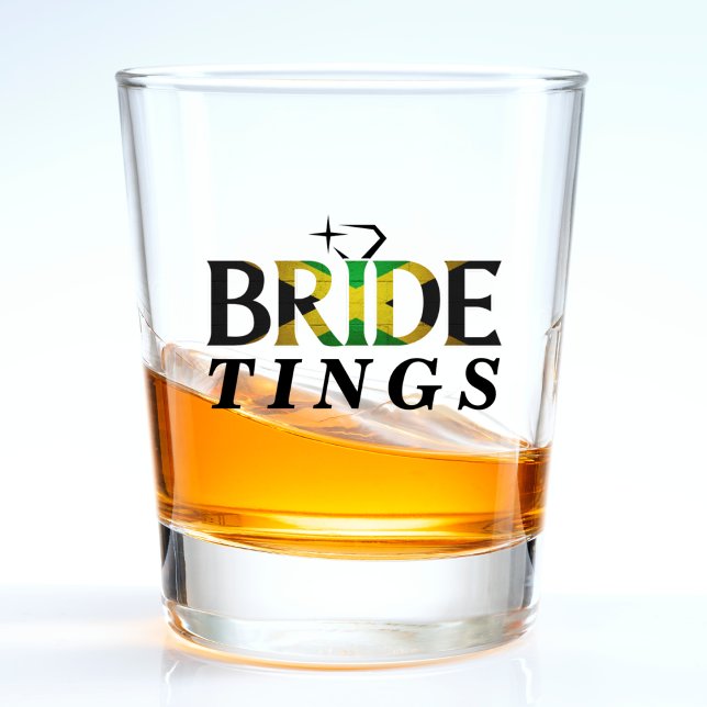 Vaso De Chupito Bandera jamaiquina Boda de novia Bachelorette Jama (Jamaica bride shot glass)