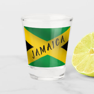 Vaso De Chupito Bandera jamaiquina verde negra y dorada de Jamaica