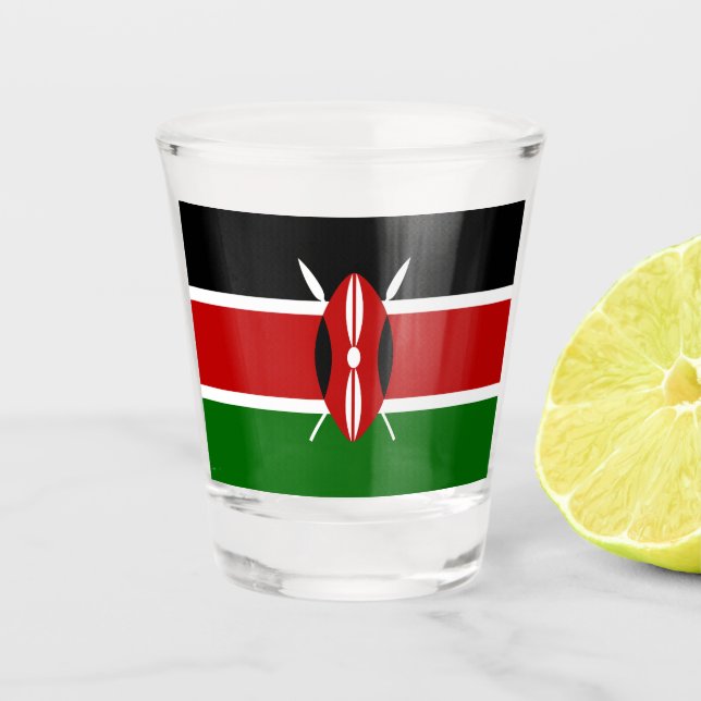Vaso De Chupito Bandera keniana (Kenya) (Anverso)