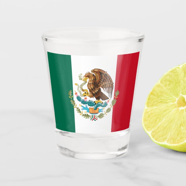 Vaso De Chupito Bandera mexicana y patriota/hincha deportivo mexic (Anverso)