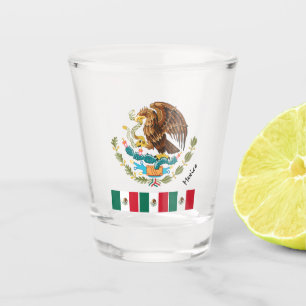 Vaso De Chupito Bandera mexicana y patriota mexicana/tienda deport