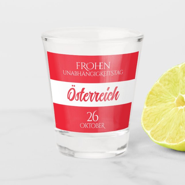Vaso De Chupito Bandera nacional austriaca Día de la Independencia (Anverso)