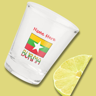 Vaso De Chupito Bandera personalizada de Birmania Myanmar 