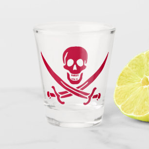 Vaso De Chupito Bandera pirata de Crimson Skull & Swords Jack en C