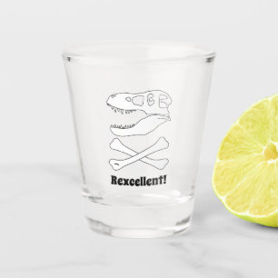 Vaso De Chupito Bandera pirata del cráneo de los dinosaurios T. re