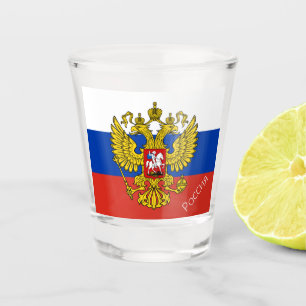 Vaso De Chupito Bandera rusa y país patriota / deporte ruso