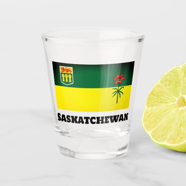 Vaso De Chupito Bandera Saskatchewan (CANADÁ) (Anverso)
