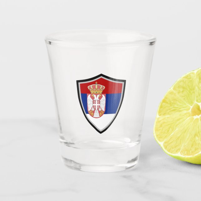 Vaso De Chupito Bandera serbia (Anverso)