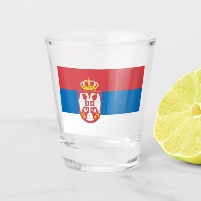 Vaso De Chupito Bandera serbia (Anverso)