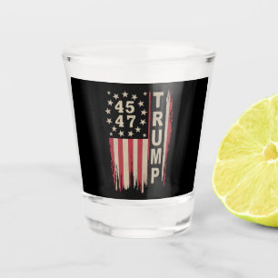 Vaso De Chupito Bandera Trump 45 47 Vintage Retro América EEUU