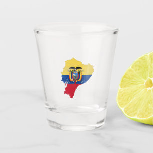 Vaso De Chupito Bandera y mapa de Ecuador