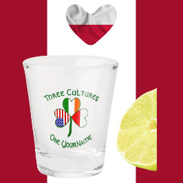 Vaso De Chupito Banderas personalizadas de Polonia, Irlanda y Esta