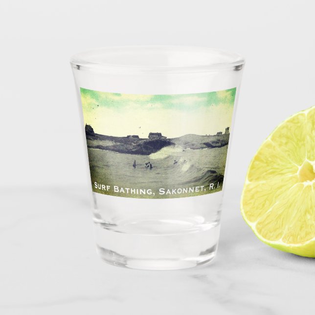 Vaso De Chupito Baño de surf, Warren's Point Beach, Little Compton (Anverso)