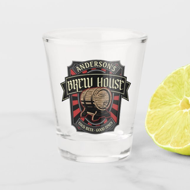 Vaso De Chupito Bar de elaboración de cerveza Brew House personali (Anverso)