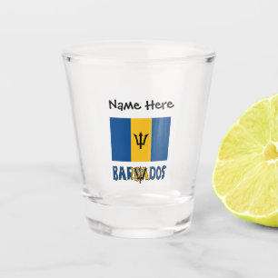 Vaso De Chupito Barbados y Bandera de Barbados Personalizados
